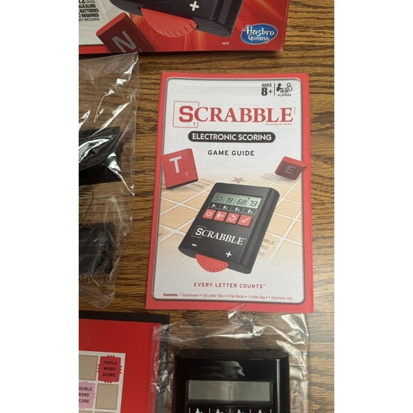 Scrabble Electronic Scoring Crossword Board Game Hasbro‎ Open Box - Picture 11 of 14
